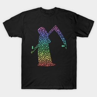 Grim Reaper Colorful Rainbow Maze & Labyrinth T-Shirt